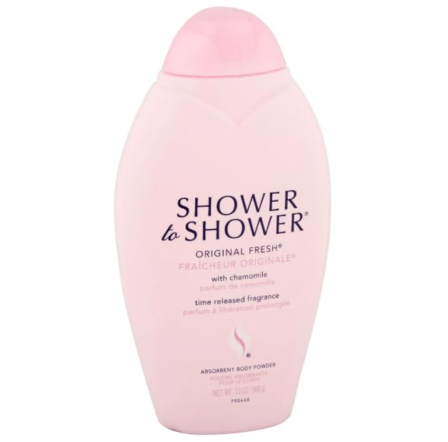 Shower to Shower Absorbent Body Powder, Original Fresh with Chamomile, 13-Ounce Bottles (Pack of 2)