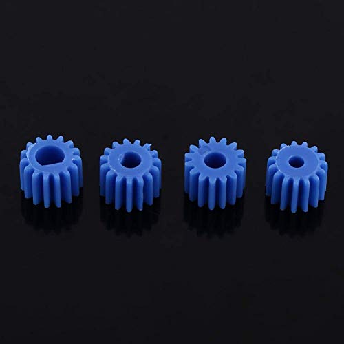 Walfront 26pcs Plastic Spindle Gear Set – Assorted Shaft Gears for DIY Robot, Car & Aircraft Models (2mm–4mm, White/Blue)