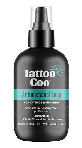 Tattoo Goo Cleansing Soap, 3 oz, For Piercing & Tattoo Aftercare, Hydrates and Cleans Dirt, pH Balanced Soap, Leaves No Residue, No Fragrance Beauty and Personal Care Tattoo Goo Default Title