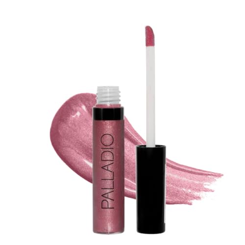 Palladio Lip Gloss, Champagne, Non-Sticky, Contains Vitamin E and Aloe, Offers Intense Color and Moisturization, Minimizes Lip Wrinkles, Softens Lips