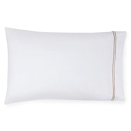 Sferra Grande Hotel Sheet Set - Queen - White/Taupe