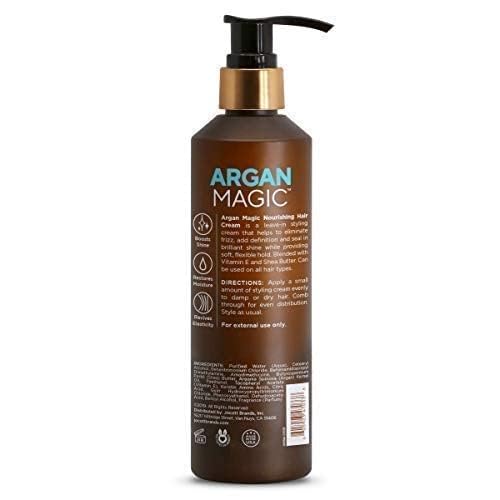 Argan Magic Nourishing Hair Cream - Hydrates, Conditions, and Eliminates Frizz for All Hair Types | Seals in Shine | Made in USA, Paraben Free