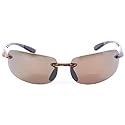 "Lovin Maui" Wrap Around Non-Polarized Version Nearly Invisible Line Bifocal Sunglasses (Tortoise, 2.0)