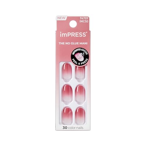 Impress Color Ombre Press On Nails, 'Beat The Heat', Pink, Short Oval, PureFit Technology, Patented Super Hold Adhesive, Chip Proof, Smudge Proof Beauty & Personal Care imPRESS