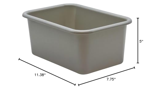 Teacher Created Resources® Gray Small Plastic Storage Bin