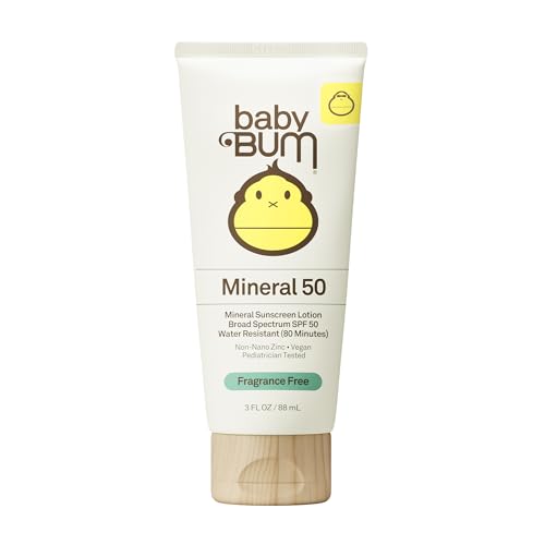 Baby Bum SPF 50 Sunscreen Lotion - Mineral UVA/UVB Face and Body Protection for Sensitive Skin - Hawaii 104 Act Compliant (Made without Octinoxate Beauty and Personal Care Sun Bum Default Title