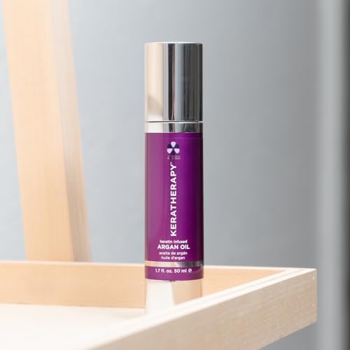 KERATHERAPY Keratin Infused Argan Oil, 1.7 fl. oz., 50 ml - Repairing Hair Care for Dry Damaged Hair, Frizz, Flyaways & Easy Styling - Kerabond
