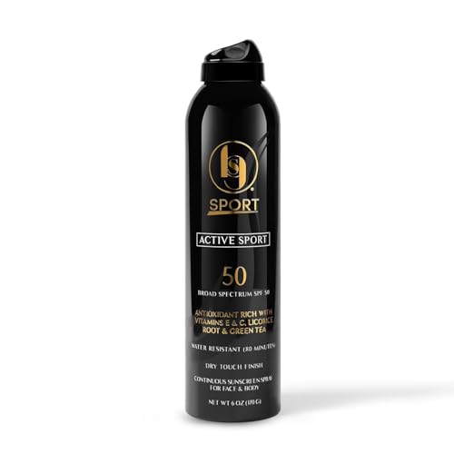Black Girl Sunscreen Active Sport Sunscreen Spray for Face & Body- SPF 50, Sunblock for Travel & Beach, Water Resistant for 80 minutes, Ultra Sheer