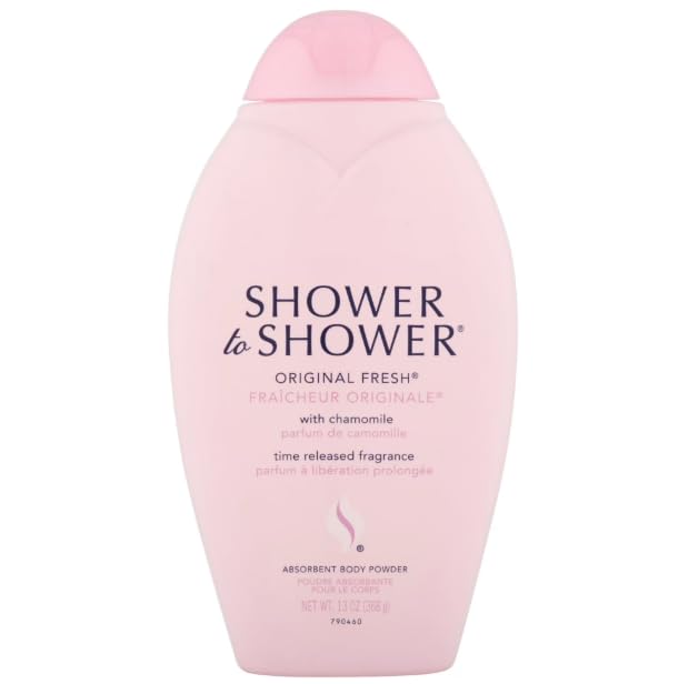 Shower to Shower Absorbent Body Powder, Original Fresh with Chamomile, 13-Ounce Bottles (Pack of 2)