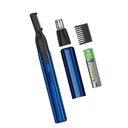 Wahl Lithium 2 in 1 Battery Pen Detail Touch Up Trimmer for Nose, Ear, Neckline, Eyebrow, & Other Detailing - Blue - by The Brand Used by Beauty and Personal Care Wahl Default Title