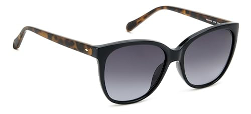 Fossil Women's FOS 3147/G/S Square Sunglasses, Black, 56MM