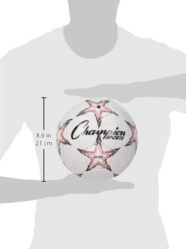 Champion Sports Viper Soccer Ball, Size 5 - Soft Touch TPU Cover, Airlock Bladder - Ages 12 & Up - Blue/Black/White