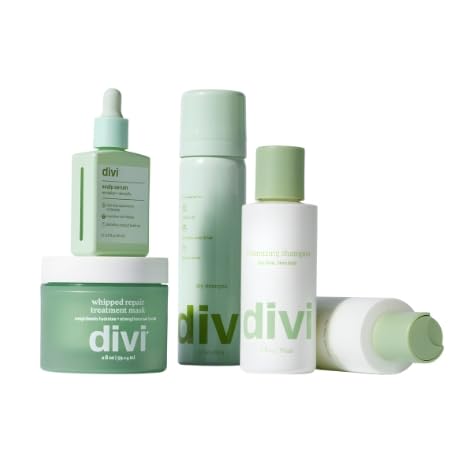 Divi Volumizing Hair Care Discovery Kit, Includes Travel Size Shampoo, Conditioner, 15ml Scalp Serum, Dry Shampoo, Whipped Mask, for Fine and Thinning
