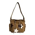 Women's Hippie Crossbody Bag Canvas Handbag Top Zipper Canvas Sling Strap Crossbody Bag Casual Handmade Bag (brown)