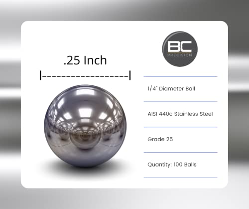 BC Precision (100 Pack) 1/4" Inch Stainless Steel Nail Polish Mixing Agitator Balls Beauty & Personal Care BC Precision
