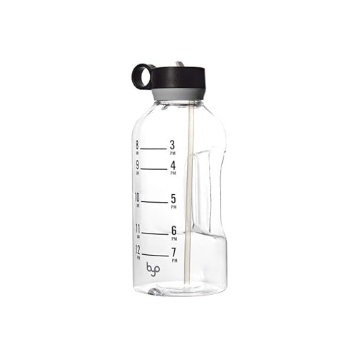 Built Byo 74 Oz Tritan Water Bottle with Straw (Black) - BPA-Free, Leakproof Lid, Wide Mouth Opening, Dishwasher Safe, Travel Handle - Reusable