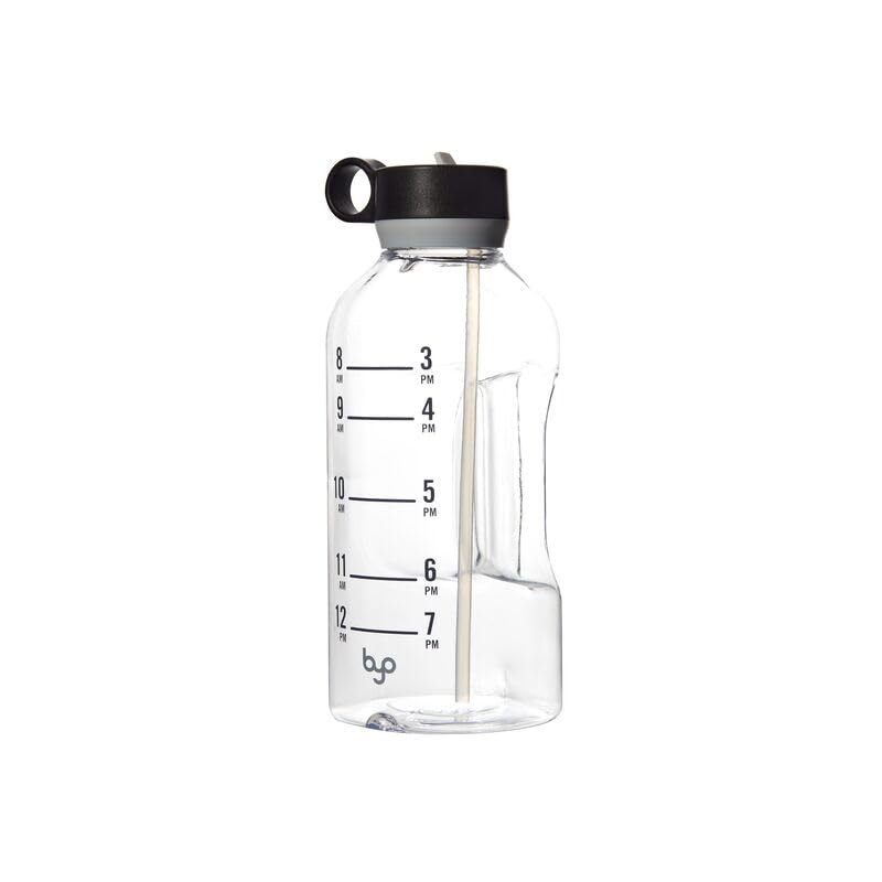 Built Byo 74 Oz Tritan Water Bottle with Straw (Black) - BPA-Free, Leakproof Lid, Wide Mouth Opening, Dishwasher Safe, Travel Handle - Reusable