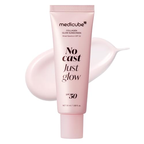 medicube Sunscreen No Cast Just Glow Collagen | SPF 50 Broad Spectrum Face Sunscreen | Lightweight, Non-Sticky, Hydrating Formula | Peptide, Cica Beauty and Personal Care medicube Default Title
