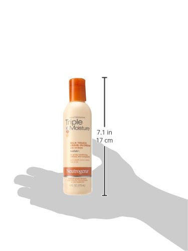 Neutrogena Triple Moisture Silk Touch Leave-In Cream Conditioner for Extra Dry Hair, Damaged & Over-Processed Hair, Hydrating with Olive, Meadowfoam & Sweet Almond, 6 fl. oz