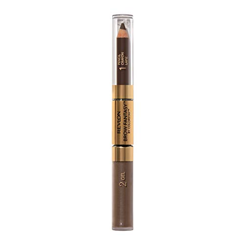 Revlon Eyebrow Gel & Pencil, ColorStay Brow Fantasy 2-in-1 Eye Makeup, Longwearing with Precision Tip, 106 Dark Brown, 0.04 Oz