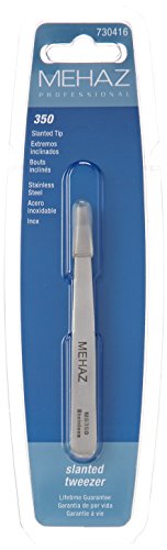 Mehaz Professional Slanted Tweezer MS350 Durable Stainless Steel With Slanted Tips For Precision Gripping In Eyebrow Shaping And Unwanted Body Hair