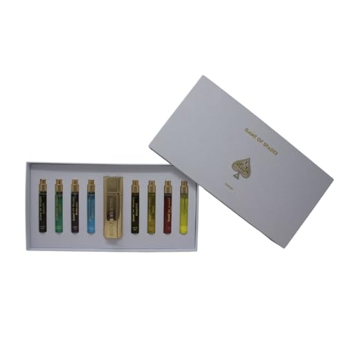JO Milano Game of Spades 9-Piece Mini Parfum Set for Men & Women - Includes Boston, Moon, Blind Bid, Full House, Diamond, Gold, Ruby, Yellow Sapphire