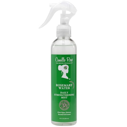 Camille Rose Rosemary Water Daily Strengthening Mist, with Peppermint and Rosemary Essential Oils to Strengthen Strands and Promote Hair Growth,