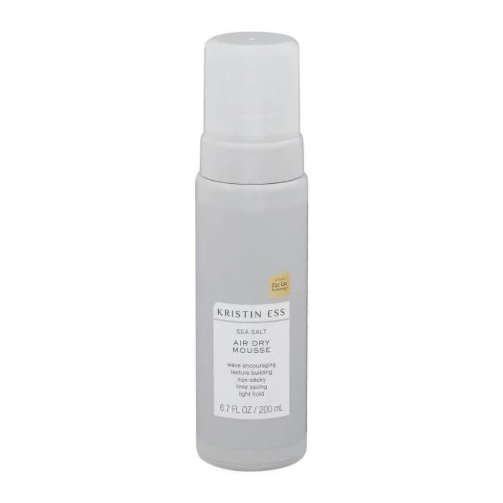 Kristin Ess Hair Sea Salt Air Dry Mousse for Volume + Texture - Styling Product For Wavy + Curly Hair, Light Hold, For Fine to Medium Hair