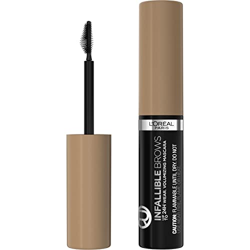 L'Oreal Paris Infallible Volumizing 24H Wear Brow Mascara, Long Lasting Eyebrow Makeup for 2X Fuller Eyebrows, 7.0 Blonde, 0.13 Fl Oz Beauty and Personal Care L'Oreal Paris Default Title