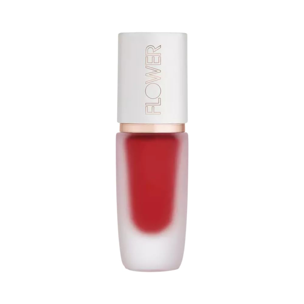 FLOWER BEAUTY By Drew Barrymore Perfect Pout Lip Color - Soft Matte Finish - Liquid Lipstick - Comfortable + Lightweight Feel (Icon)