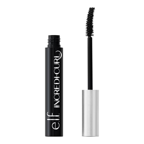 e.l.f. Incredi-Curl Mascara, Volumizing Mascara For A Bold, Lasting, Lifted Curl, Smudge-Resistant Formula, Vegan & Cruelty-Free, Pitch Black