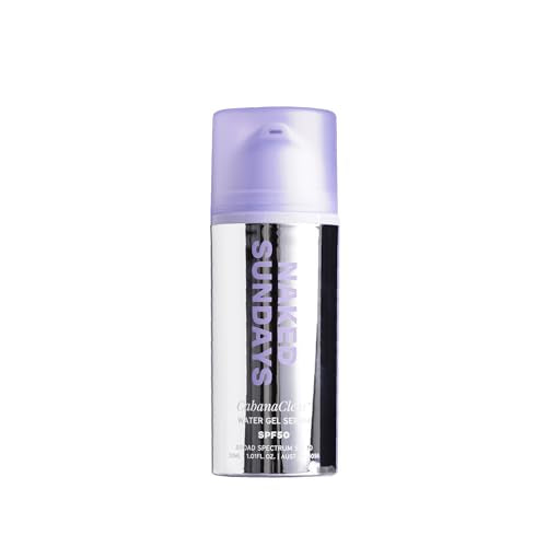 Naked Sundays CabanaClear Facial Suncreen Serum - SPF 50 Invisible Water Gel for Sensitive Skin, Lightweight, Fragrance-Free, Daily Face Sunscreen