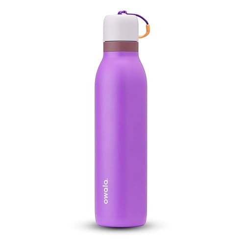Owala FreeSip Twist Insulated Stainless Steel Water Bottle with Straw for Sports and Travel, BPA-Free, 24-oz, Purple/Purple (California Grapevine)