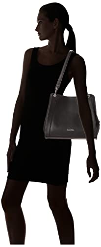 Calvin Klein Reyna Novelty Triple Compartment Shoulder Bag, Black/Silver Combo