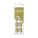 KISS Impress Color No Glue Mani 30 Pcs Press on Nails, Olive Green, Short Size, Squoval Shape, Simple Peel & Press Easy Apply, Hassle-Free Removal Beauty & Personal Care KISS