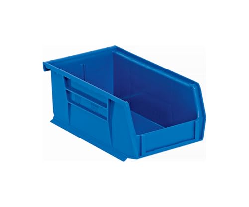 Aviditi BINP0743BAVI Plastic Stack/Hang Storage Bin Containers, 7-3/8" x 4-1/8" x 3", Blue, Pack of 24, for Organizing Homes, Offices, Garages…
