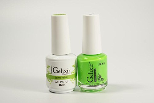 Gelixir Duo Matching Gel and Nail Polish, Made in USA. (066-Lime) Beauty & Personal Care Gelixir