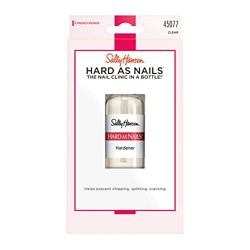 Sally Hansen Hard As Nails® Nail Hardener, Clear, Strengthener, 1 Count, 0.45 Oz , Nail Strengthener, Nail Strengthening Polish