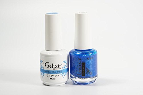 Gelixir Duo Matching Gel and Nail Polish, Made in USA. (082-Jewelry Blue) Beauty & Personal Care Gelixir