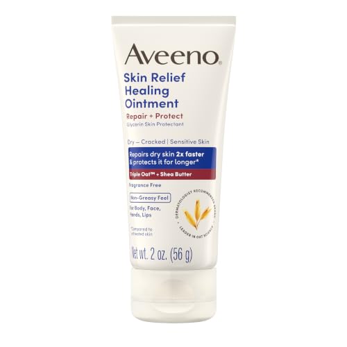 Aveeno Skin Relief Healing Ointment, Repair & Protect Extra Dry, Cracked Skin, Glycerin Protectant with Triple Oat & Shea Butter, Fragrance-Free Beauty and Personal Care Aveeno Default Title