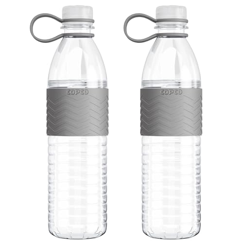 Copco Hydra 20 oz Tritan Water Bottle with Spill Resistant Lid & Non-Slip Sleeve (Set of 2) - BPA-Free, Dishwasher Safe, Fits Cup Holders, Great