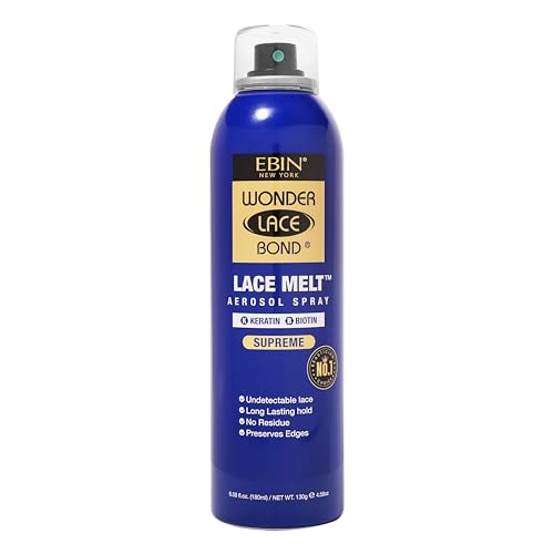 Wonder Lace Melt Aerosol Spray - Keratin Biotin Infused 6.08 fl.oz./180ml Preserves Edges & Undetectable Lace Long lasting hold No Residue glueless