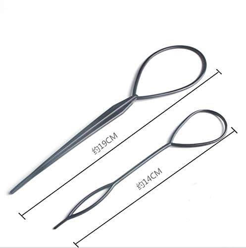 1Set(2pcs) Plastic Magic Hair Braid Ponytail Maker Clip Tool Simple Diy Hair Style Accessories Styling (Black)