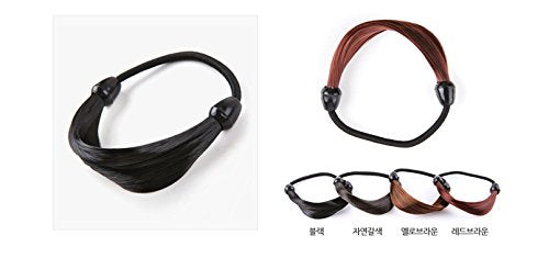 Hairpiece Stretchy Hair Ring for Girl, #black, Korean style, Kpop style, Korean Hair style Beauty and Personal Care Hairpiece Stretchy Hair Ring