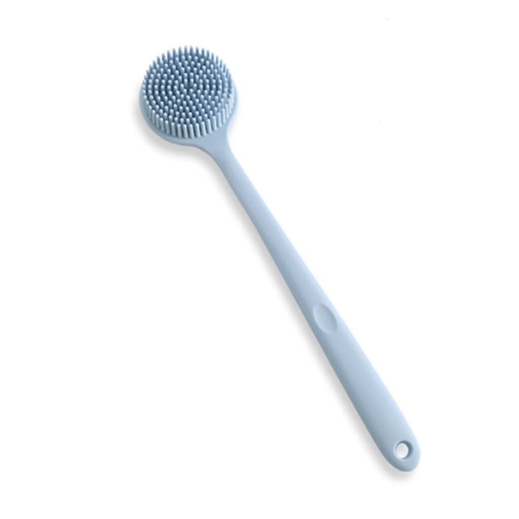 Double Sided Silicone Back Scrubber Bath Shower Long Handle Body Massage Brush Beauty and Personal Care lazyfun