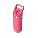 YETI Rambler 18 oz Bottle, Vacuum Insulated, Stainless Steel with Color Matching Straw Cap, Tropical Pink