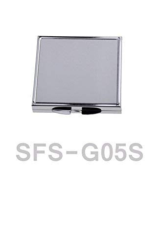 SFS METALIC 1 Square Metal Grey Pocket Mirror Sublimation Dye Heat Transfer Craft Engraved 2.2" x 2.2"