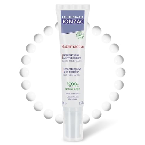 JONZAC Eau Thermale Sublimactive Organic Anti-Aging Eye & Lip Contour Cream - Reduces Fine Lines and Puffy Eyes - Dark Circles Reduced - Natural Skin
