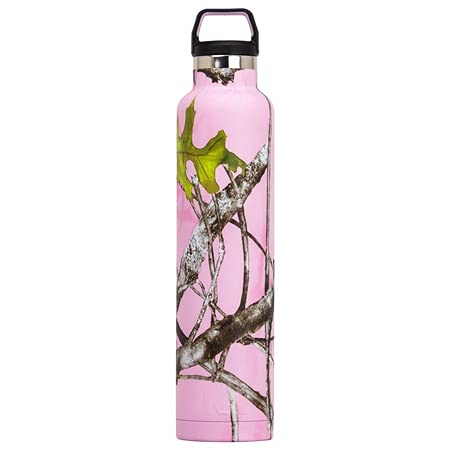 RTIC 26 oz Vacuum Insulated Water Bottle, Stainless Steel Metal, Double Wall, BPA Free, for Hot and Cold Drinks, Pink Camo