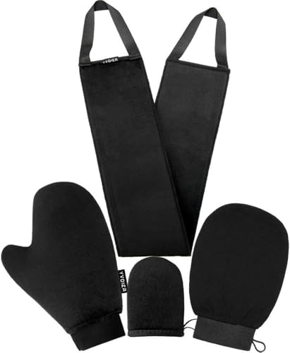 Yvoier Self Tanning Mitt Applicator Kit 4 in 1 Self Applicator Set with Exfoliating Glove,Tan Mitt Applicator, Tanning Back Lotion Applicators Beauty and Personal Care YVOIER Default Title
